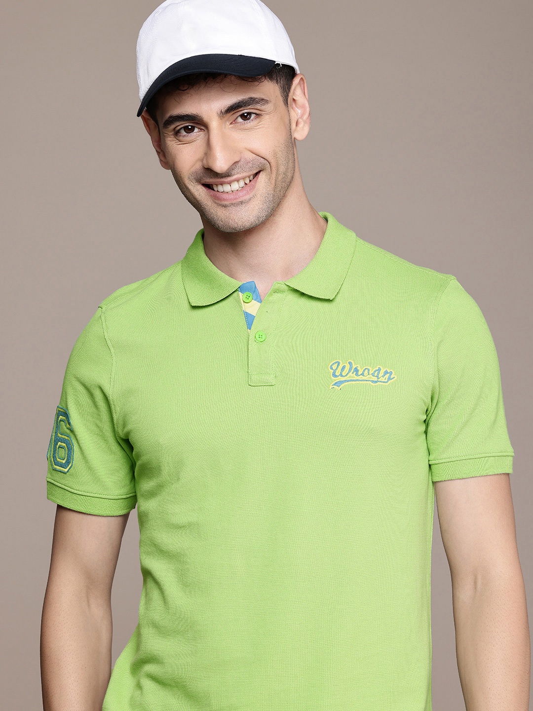 

WROGN Polo Collar Pure Cotton T-shirt, Green