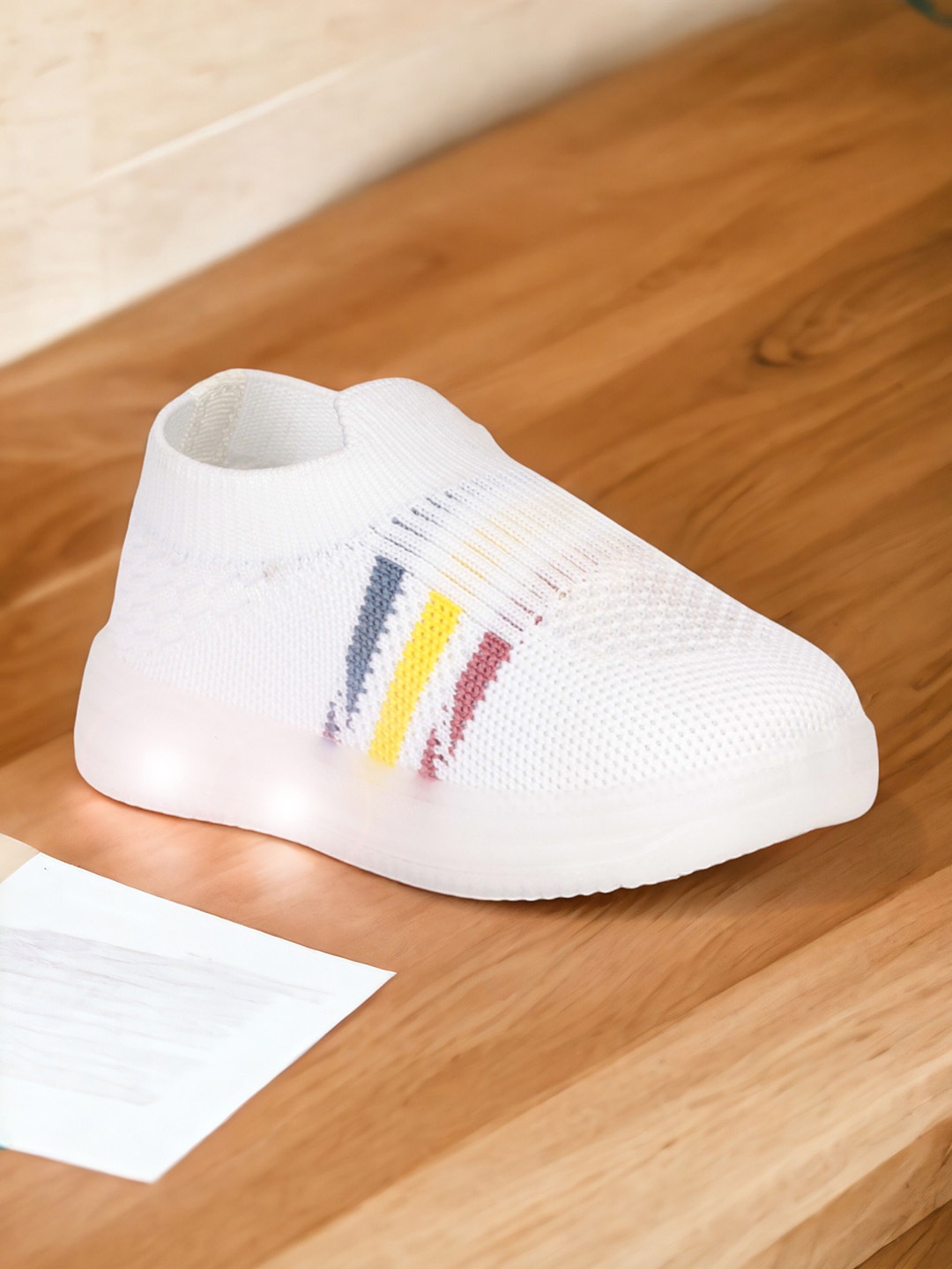 

Lil Lollipop Unisex Kids Striped Driving Shoes, White