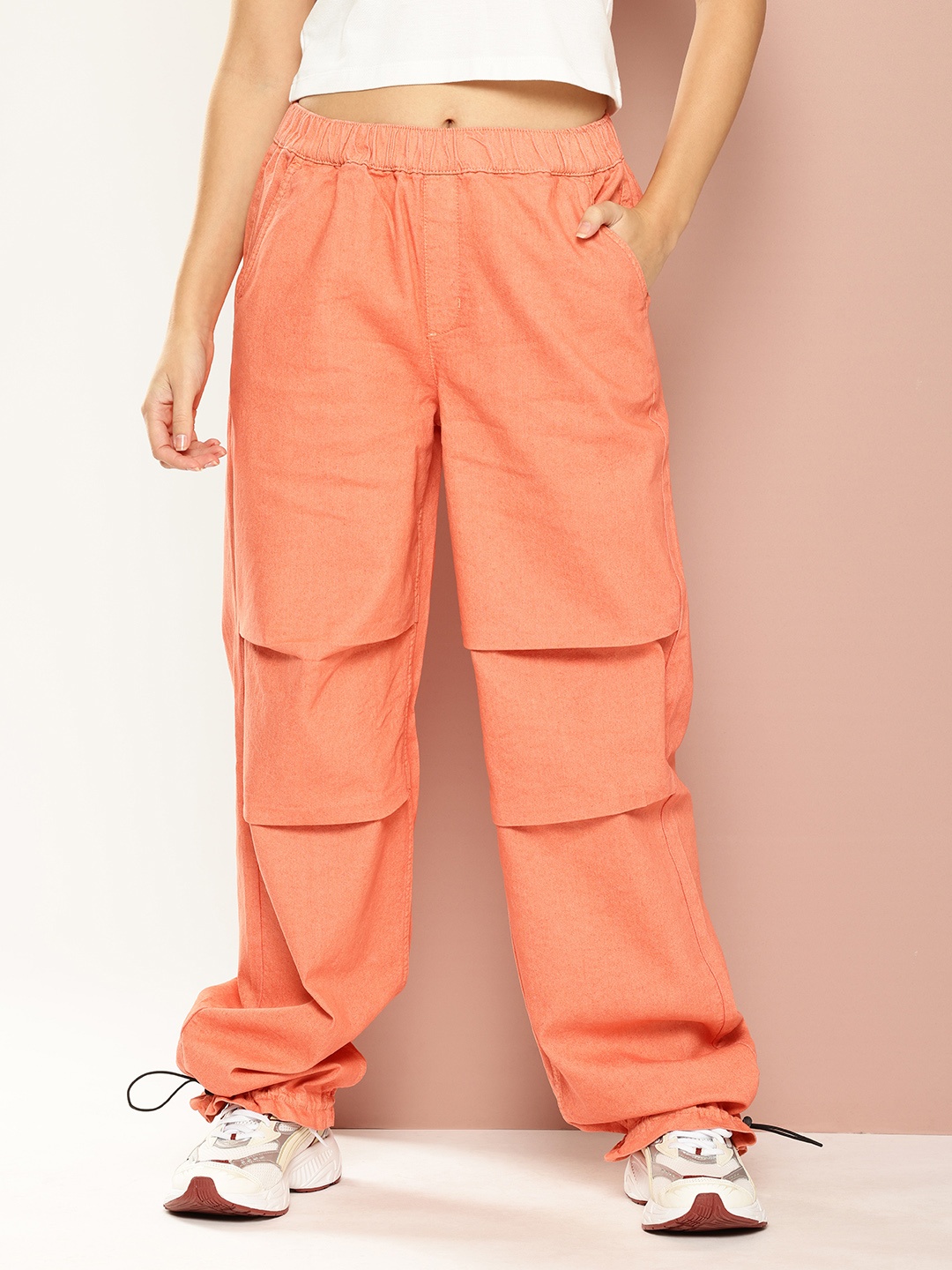 

Harvard Women Parachute Fit Jogger Trousers, Peach