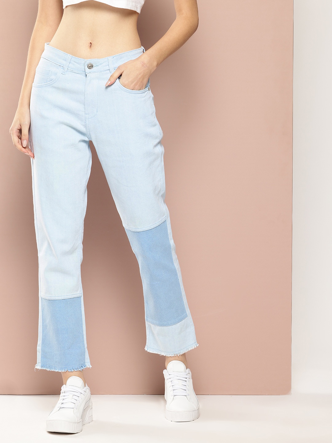 

Harvard Women Mid-Rise Light Shade Cropped Stretchable Jeans, Blue
