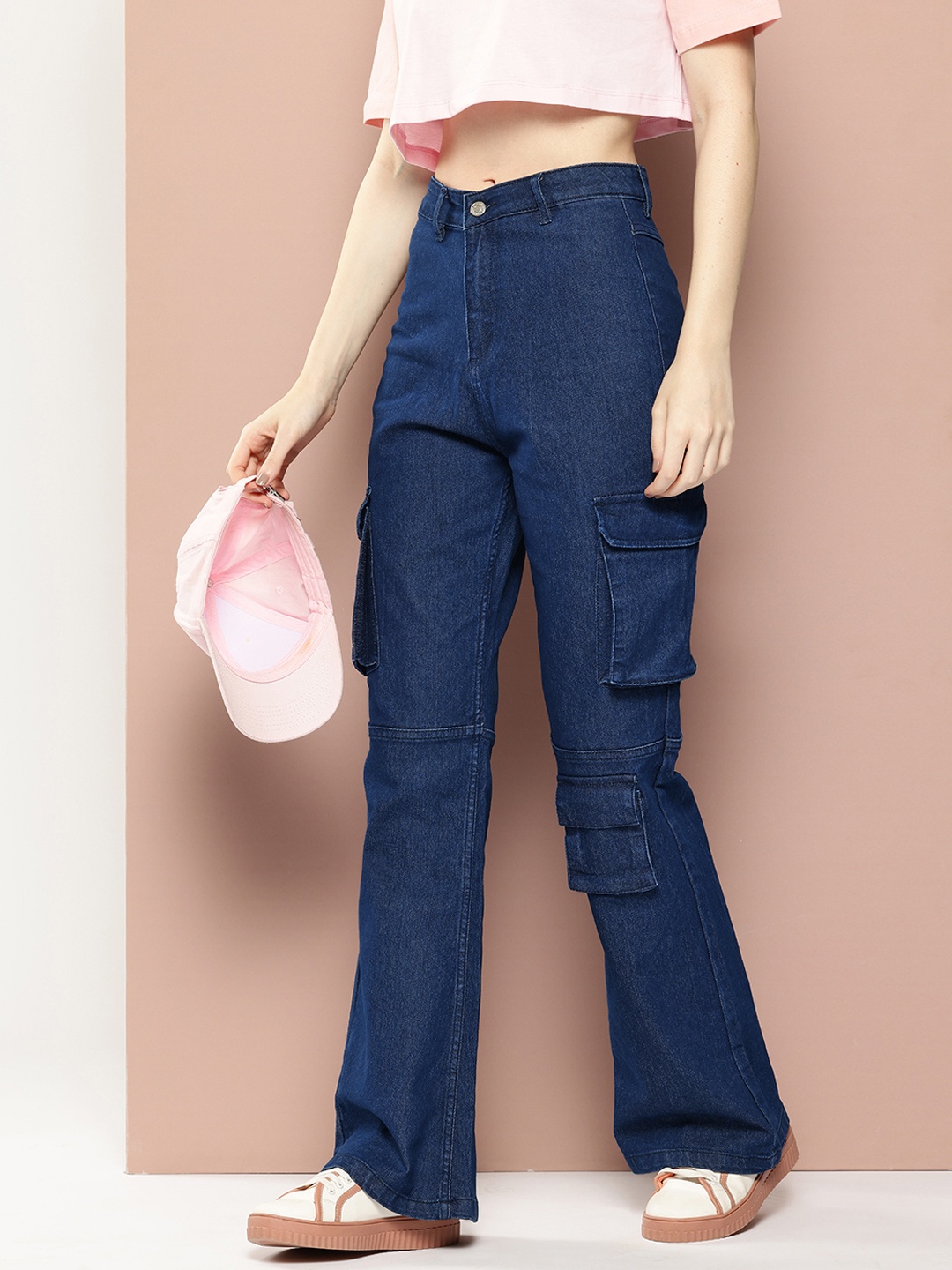 

Harvard Women Flared Stretchable Jeans, Navy blue