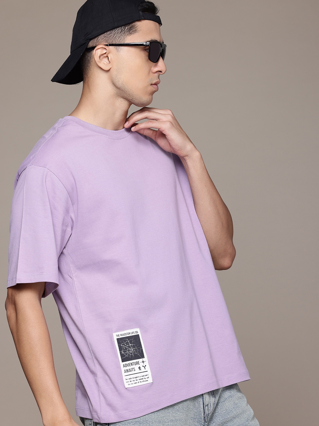 

The Roadster Lifestyle Co. Pure Cotton Relaxed T-shirt, Lavender
