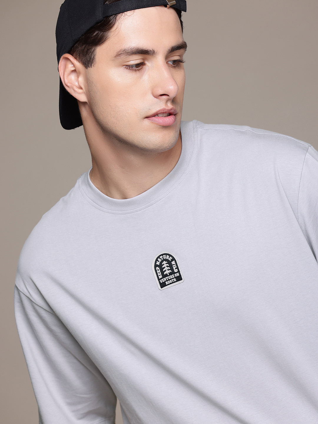 

The Roadster Lifestyle Co. Relaxed Fit Pure Cotton T-shirt, Grey