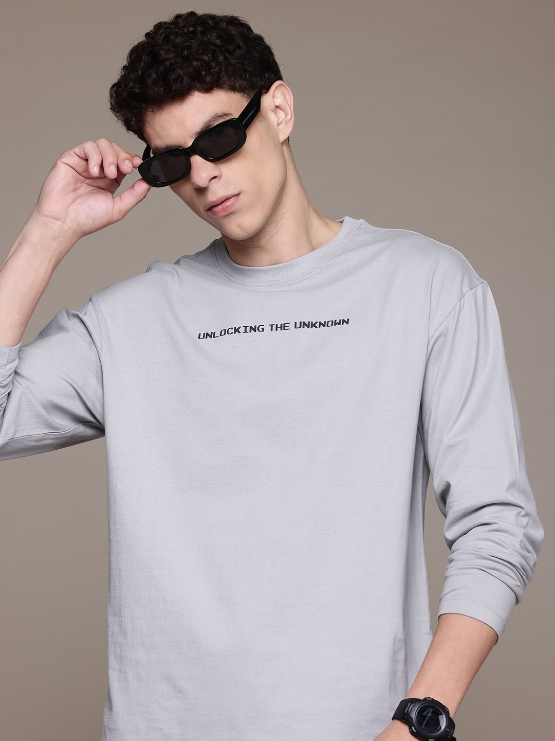 

The Roadster Lifestyle Co. Relaxed Fit Pure Cotton T-shirt, Grey
