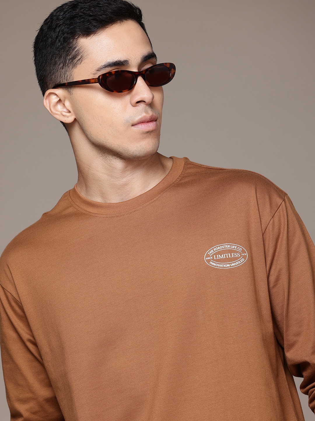 

The Roadster Lifestyle Co. Relaxed Pure Cotton T-shirt, Brown