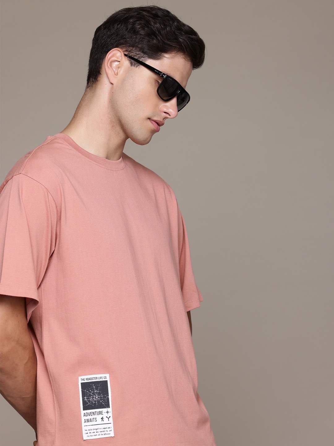 

The Roadster Lifestyle Co. Pure Cotton Relaxed T-shirt, Peach