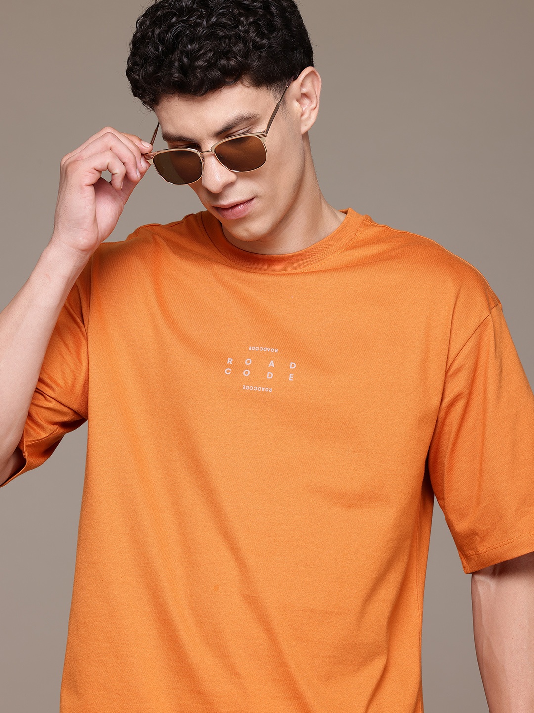 

The Roadster Lifestyle Co. Oversize Pure Cotton T-shirt, Orange