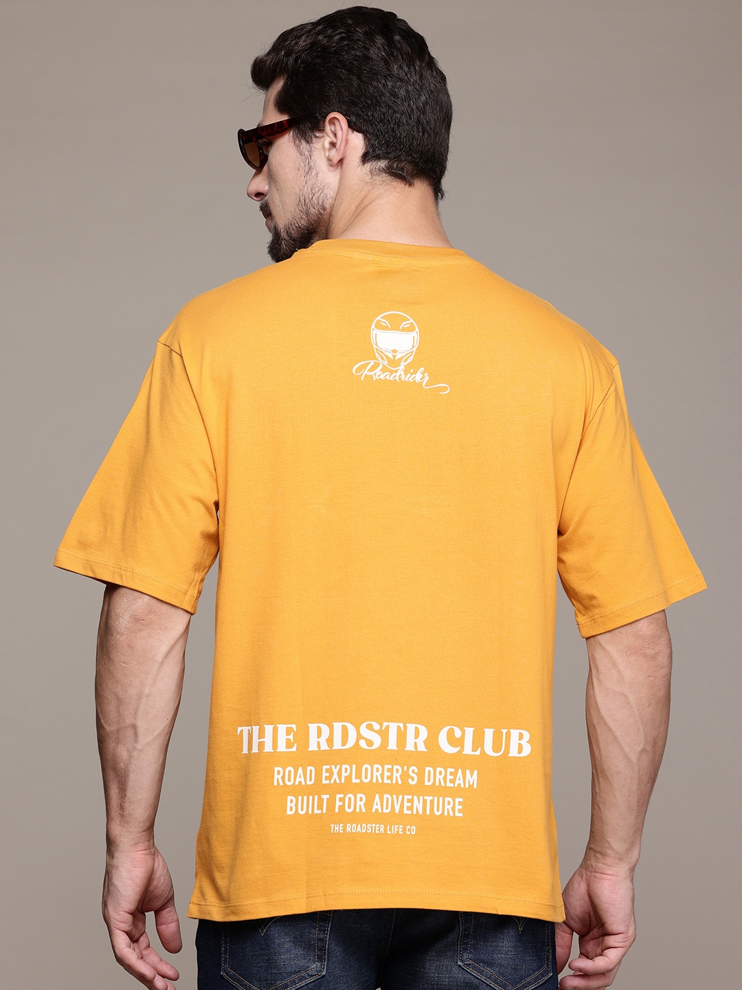 

The Roadster Lifestyle Co. Men Typography Printed Relaxed Fit Pure Cotton T-shirt, Mustard