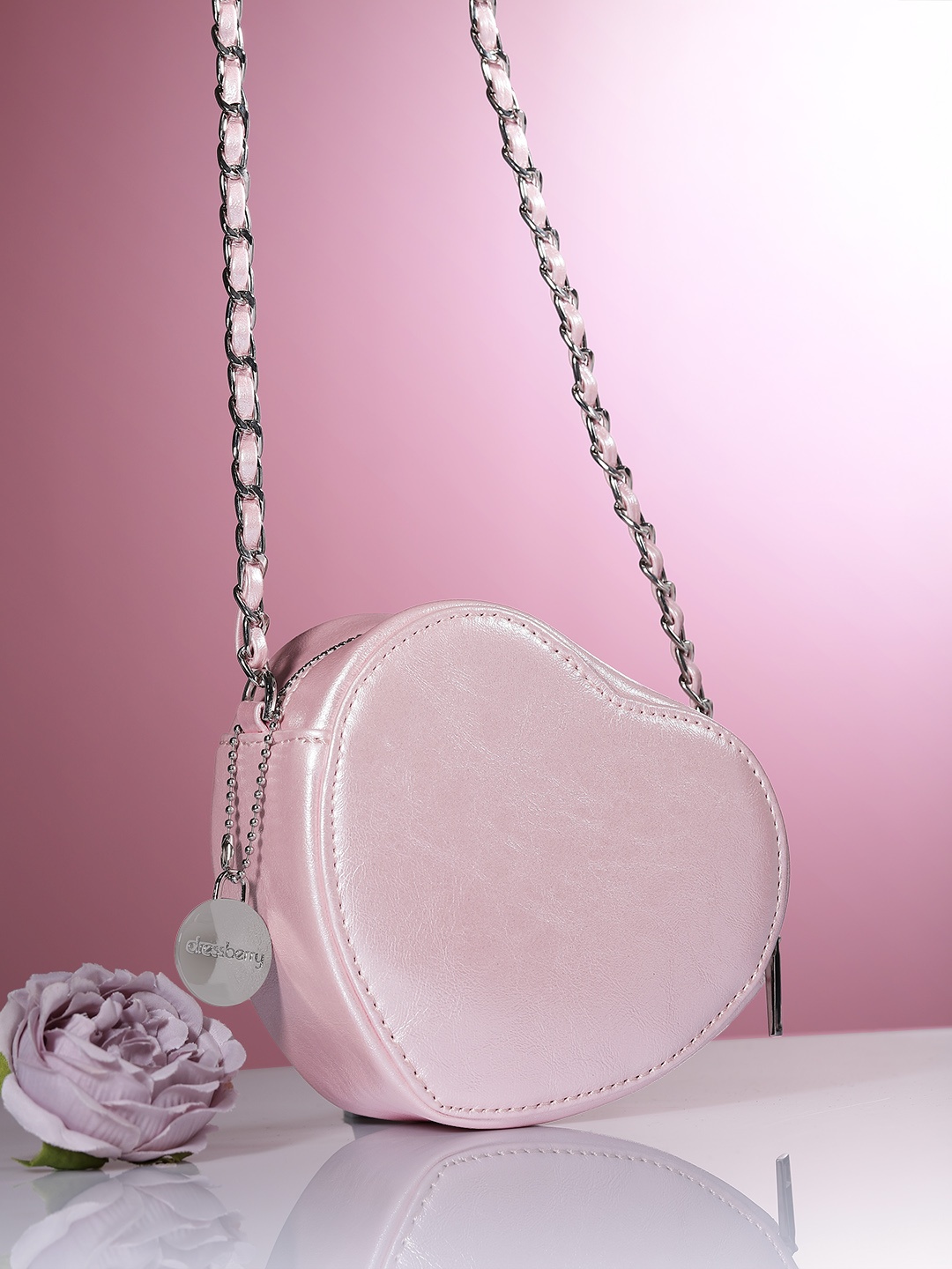 

DressBerry Miniature Heart Sling Bag, Pink