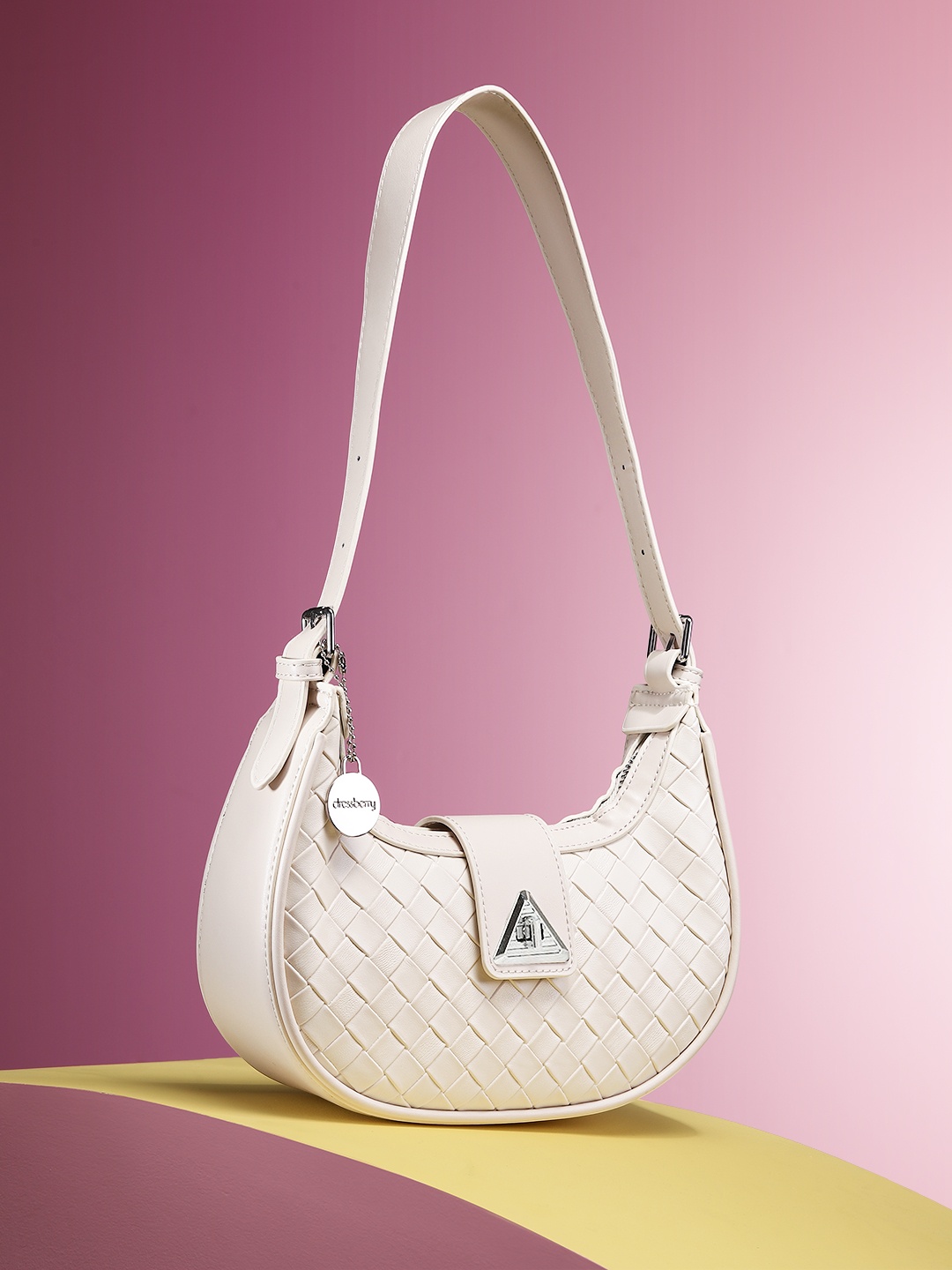 

DressBerry Half Moon Hobo Bag, Off white