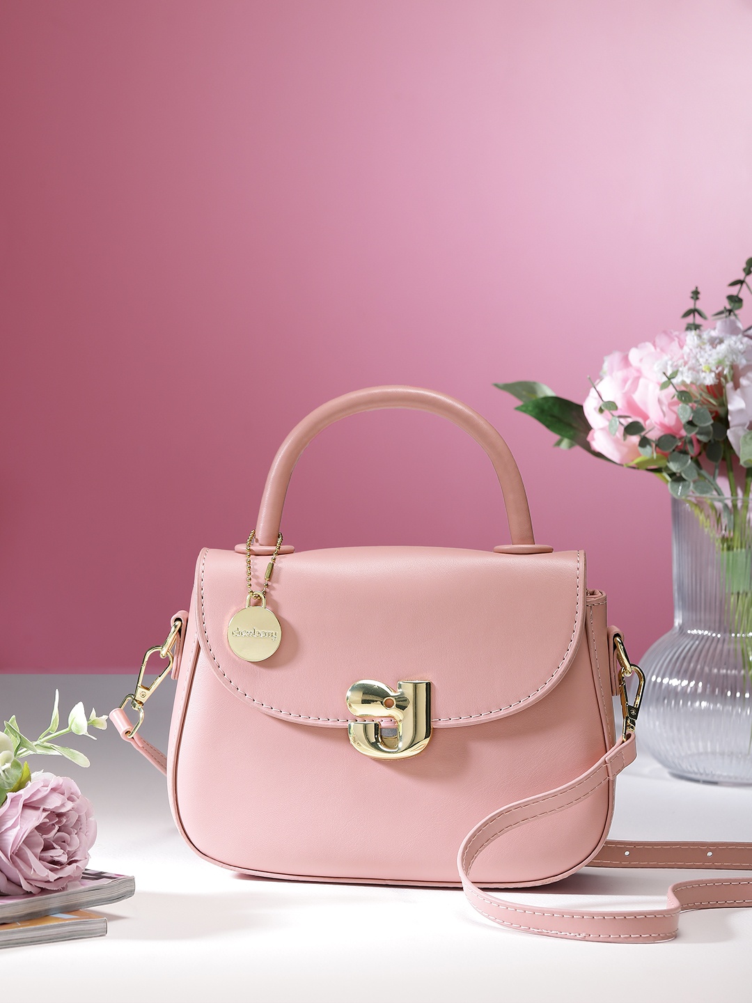 

DressBerry Structured Satchel, Pink