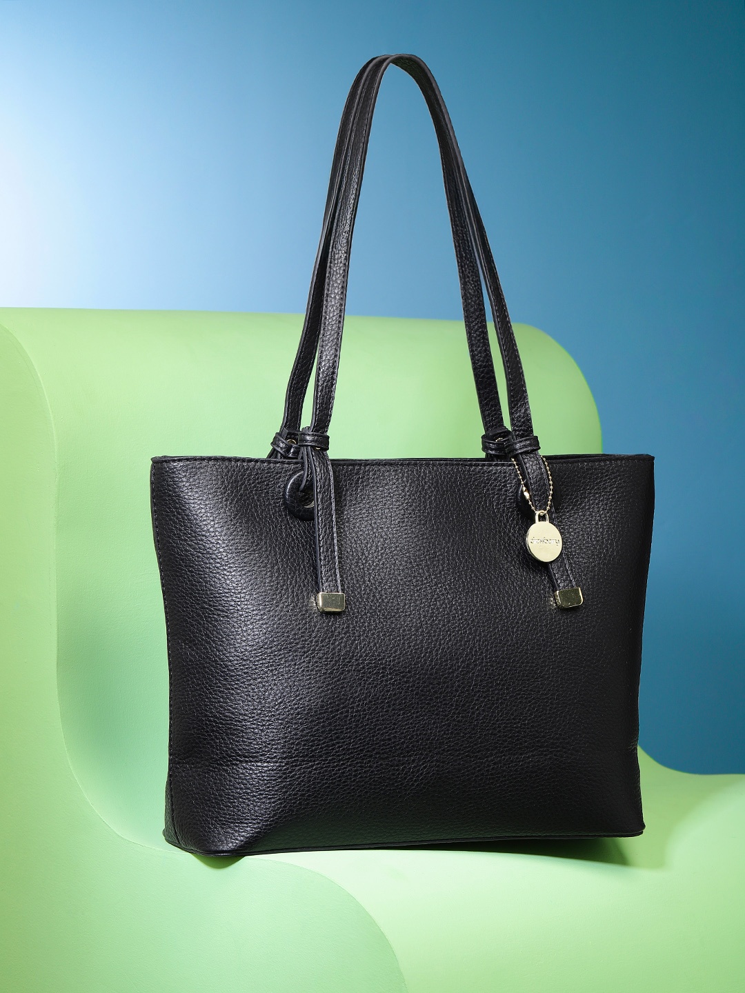 

DressBerry Textured Structured Shoulder Bag, Black