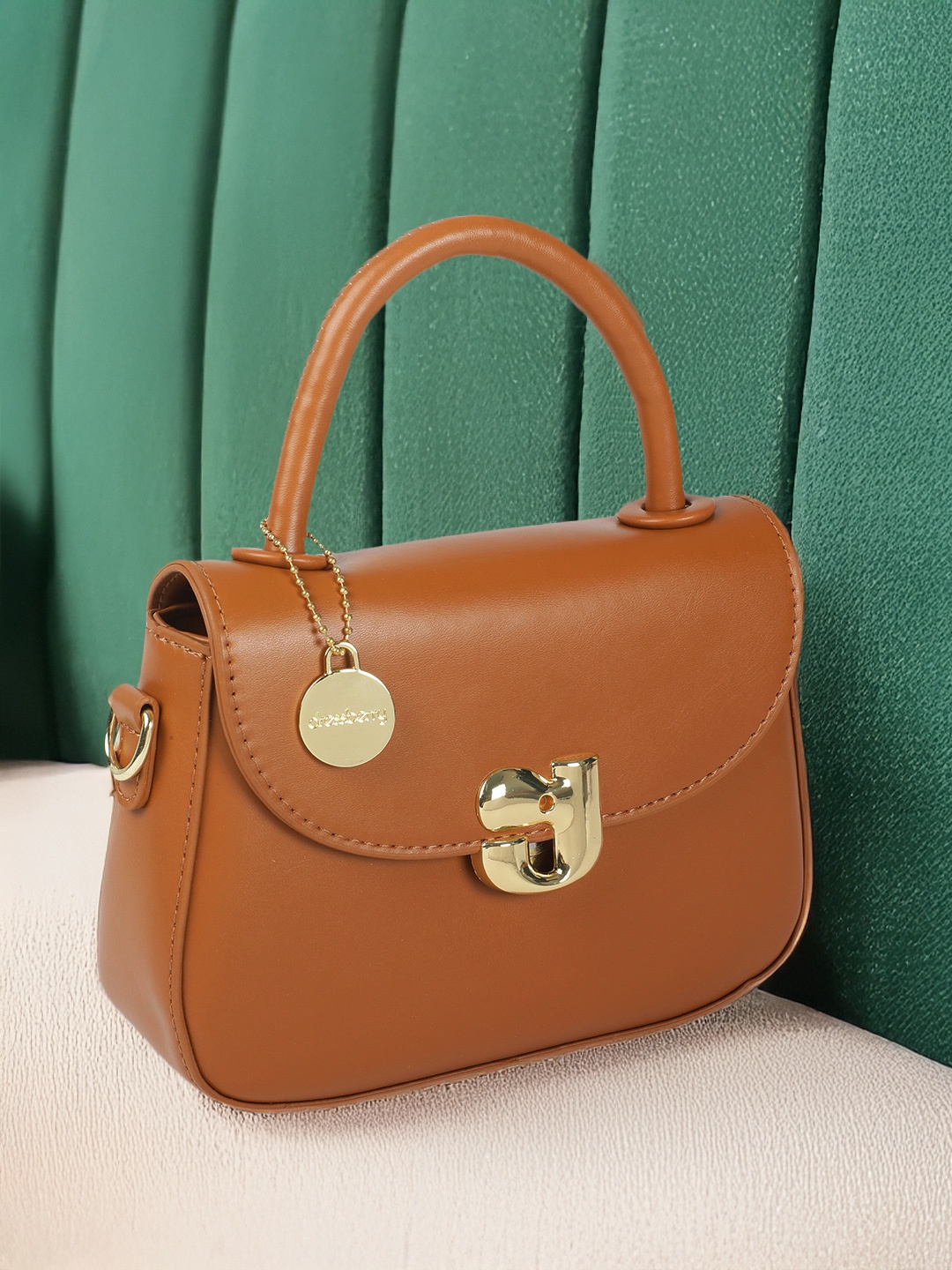 

DressBerry Structured Satchel, Brown