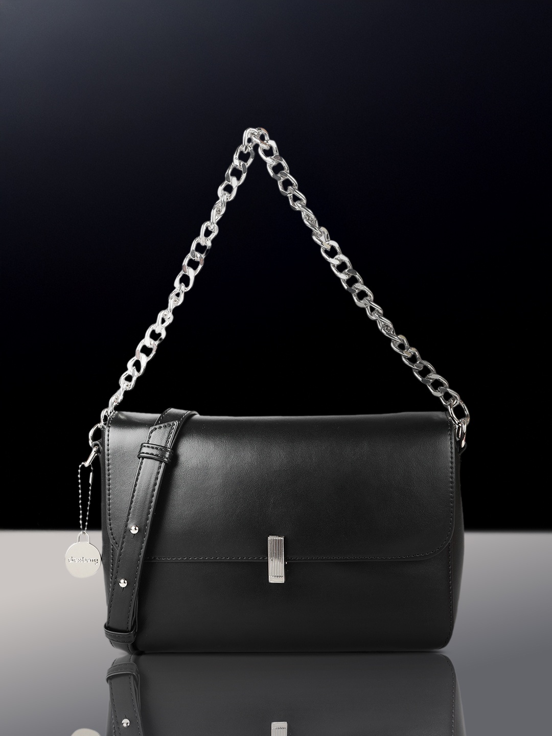 

DressBerry Structured Shoulder Bag with Pouch, Black
