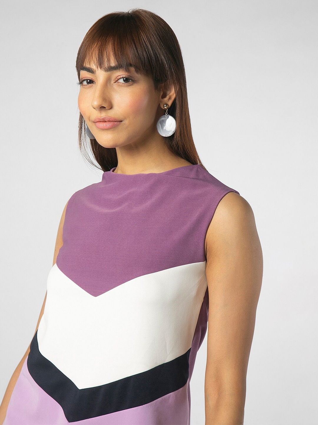 

KOLORTHERAPI Colourblocked A-Line Mini Dress, Purple