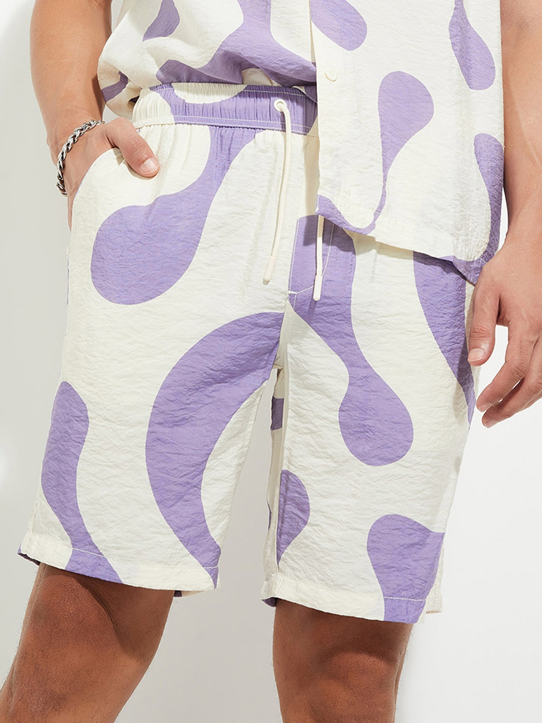 

max URB_N Men Printed Relaxed Fit Shorts, Purple
