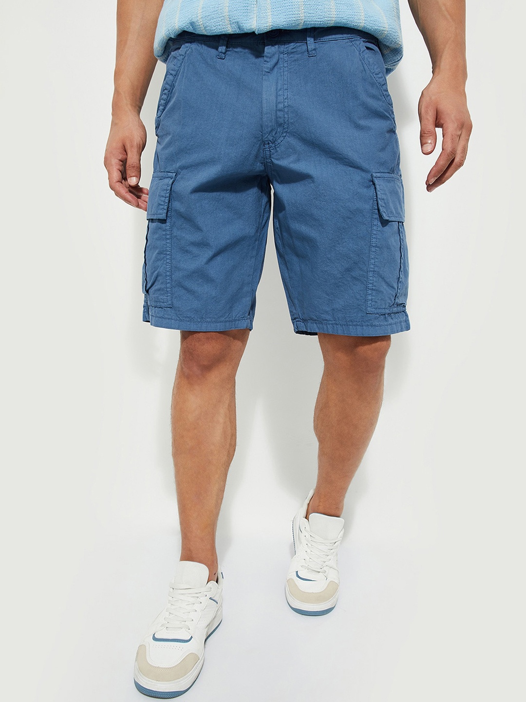 

max URB_N Men Solid Cargo Shorts, Blue