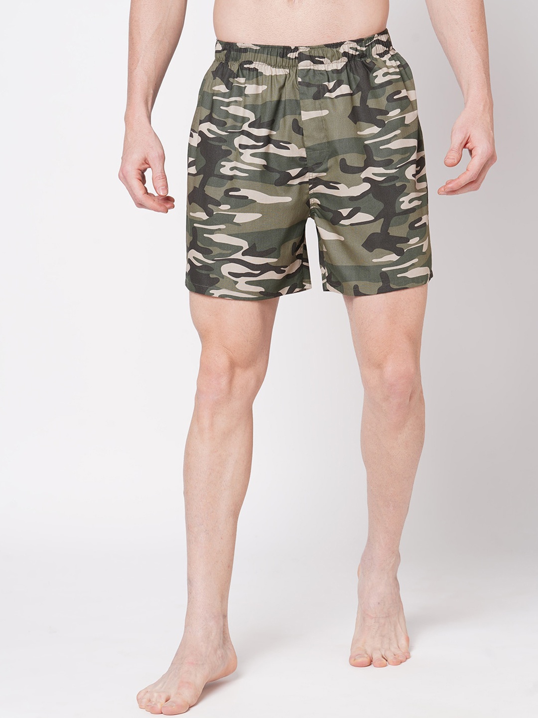 

FiTZ Printed Relaxed Pure Cotton Boxers AW22-SO-65(HO/37039)MLGR_L, Green