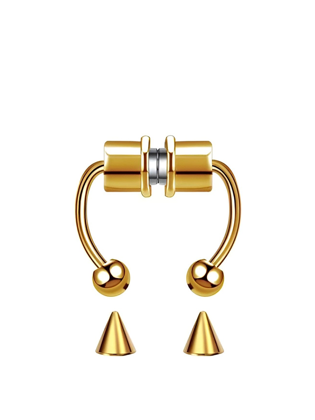

Goho Artificial Stones and Beads Septum Nosepin, Gold