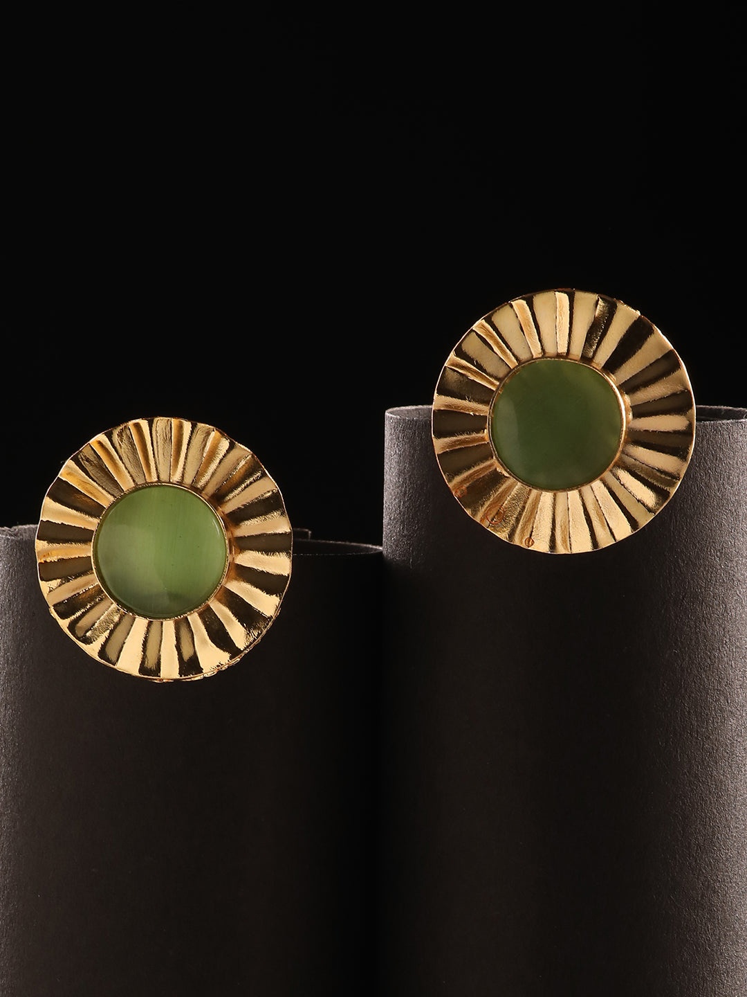 

Niska Artificial Stones Gold-Plated Contemporary Studs Earrings, Green