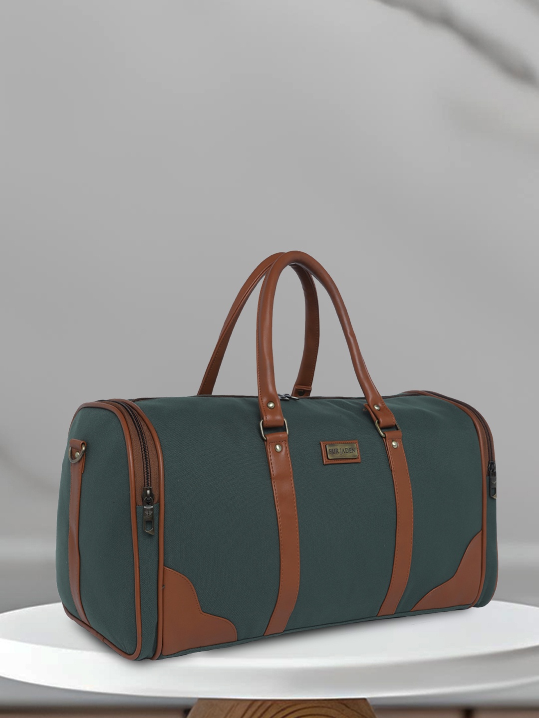 

FUR JADEN Women Colourblocked Medium Casual Duffel Bag, Green