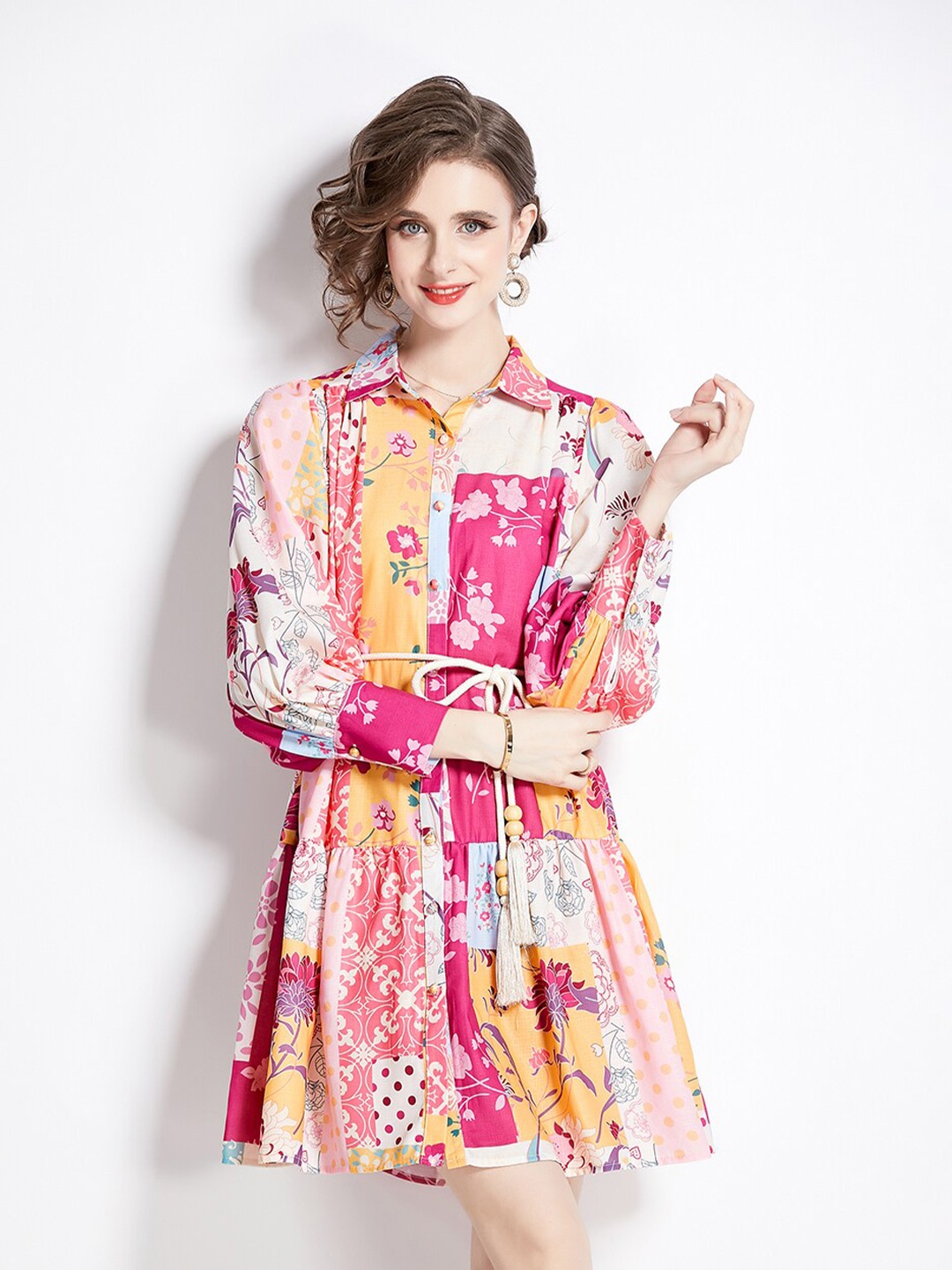 

JC Collection Floral Printed Fit & Flare Dress, Pink