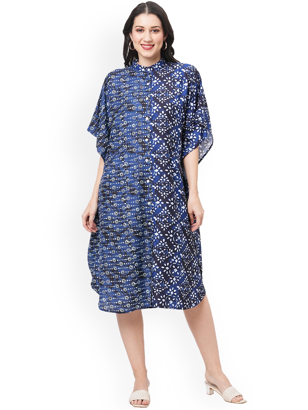 

Hashtag Be Abstract Printed Kaftan Dress, Blue