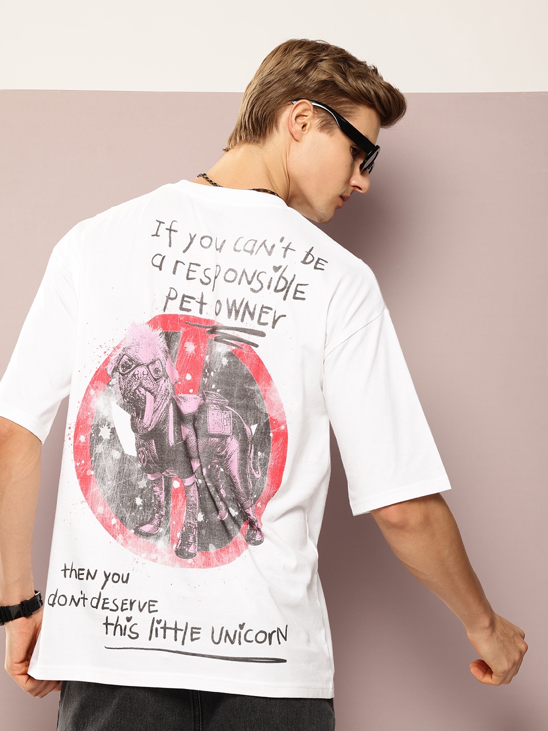 

Kook N Keech Marvel Men Graphic Printed Oversized T-shirt, White