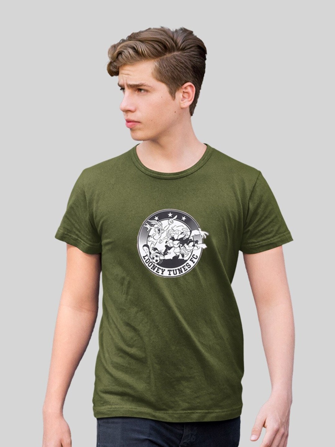 

Minute Mirth Graphic Printed Round Neck Pure Cotton T-shirt, Green
