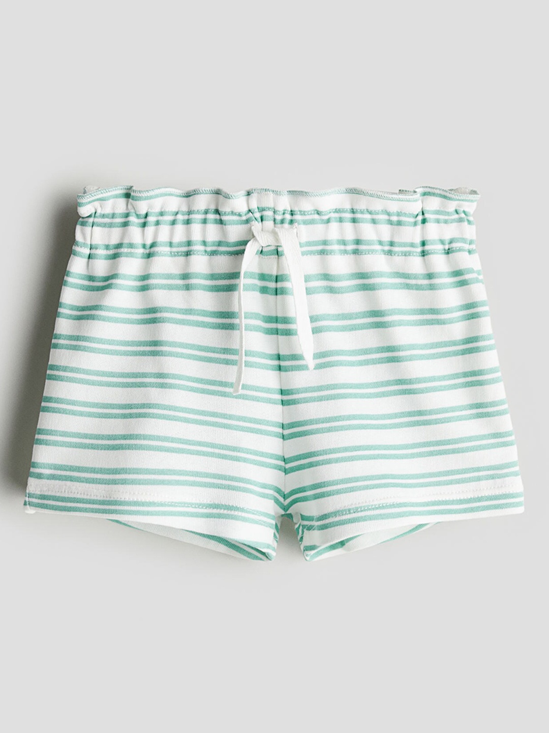

H&M Girls Frill-Trimmed Cotton Shorts, White
