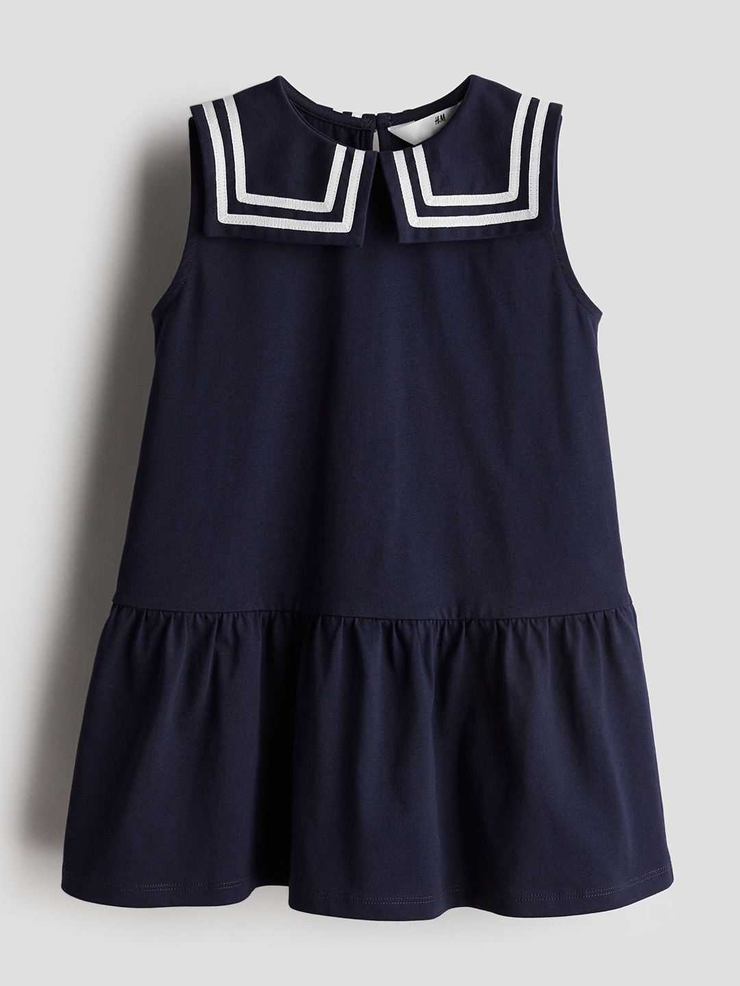 

H&M Girls Cotton Jersey Sailor Dress, Navy blue