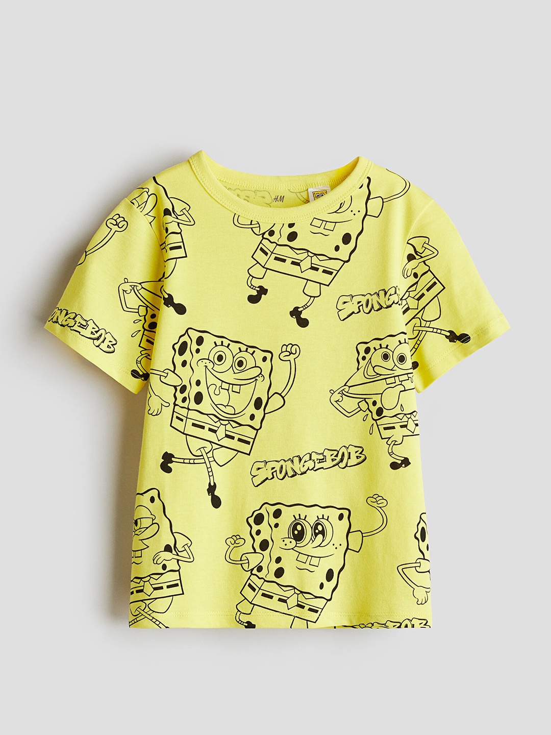 

H&M Boys Printed Pure Cotton T-shirt, Yellow