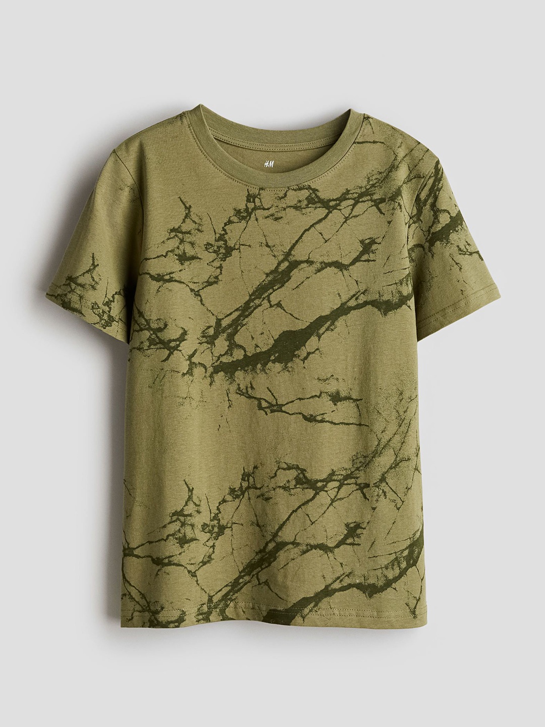 

H&M Boys Pure Cotton Printed T-shirt, Olive