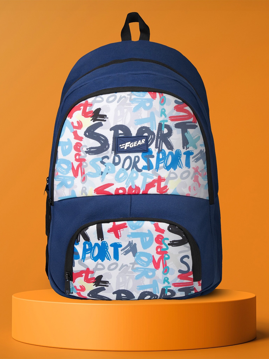 

F Gear Kids Graphic Printed Backpack, Navy blue