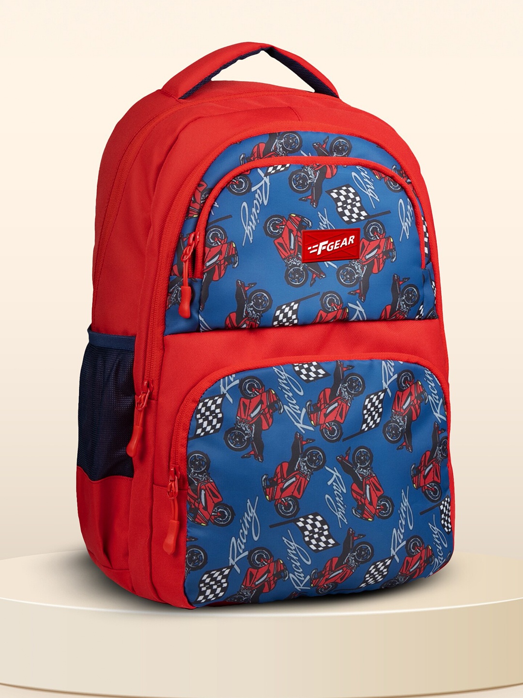 

F Gear Kids Graphic Printed Backpack, Red