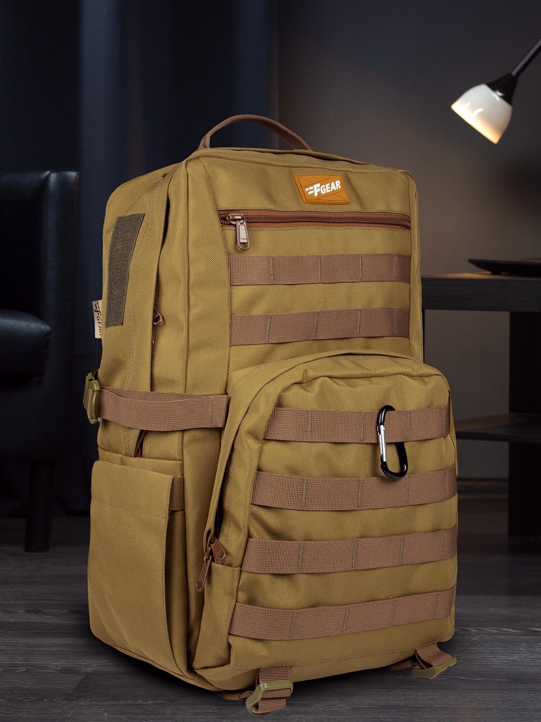 

F Gear Unisex Backpack with Compression Straps, Khaki