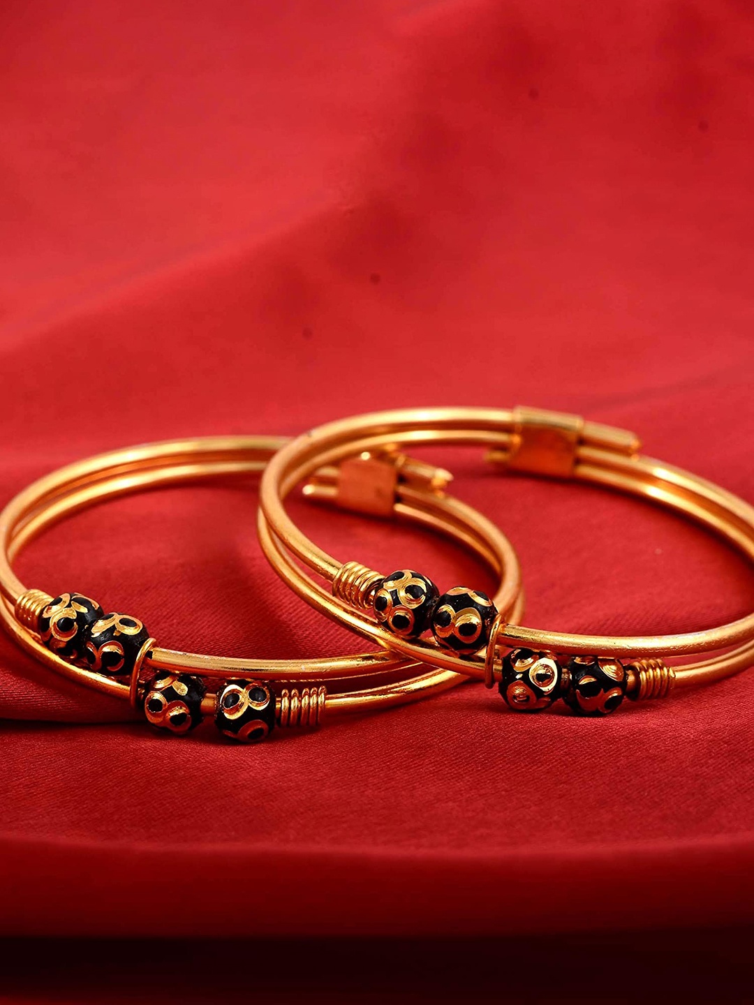 

BAESD Infants Gold-Plated Double Layered Beaded Bangles