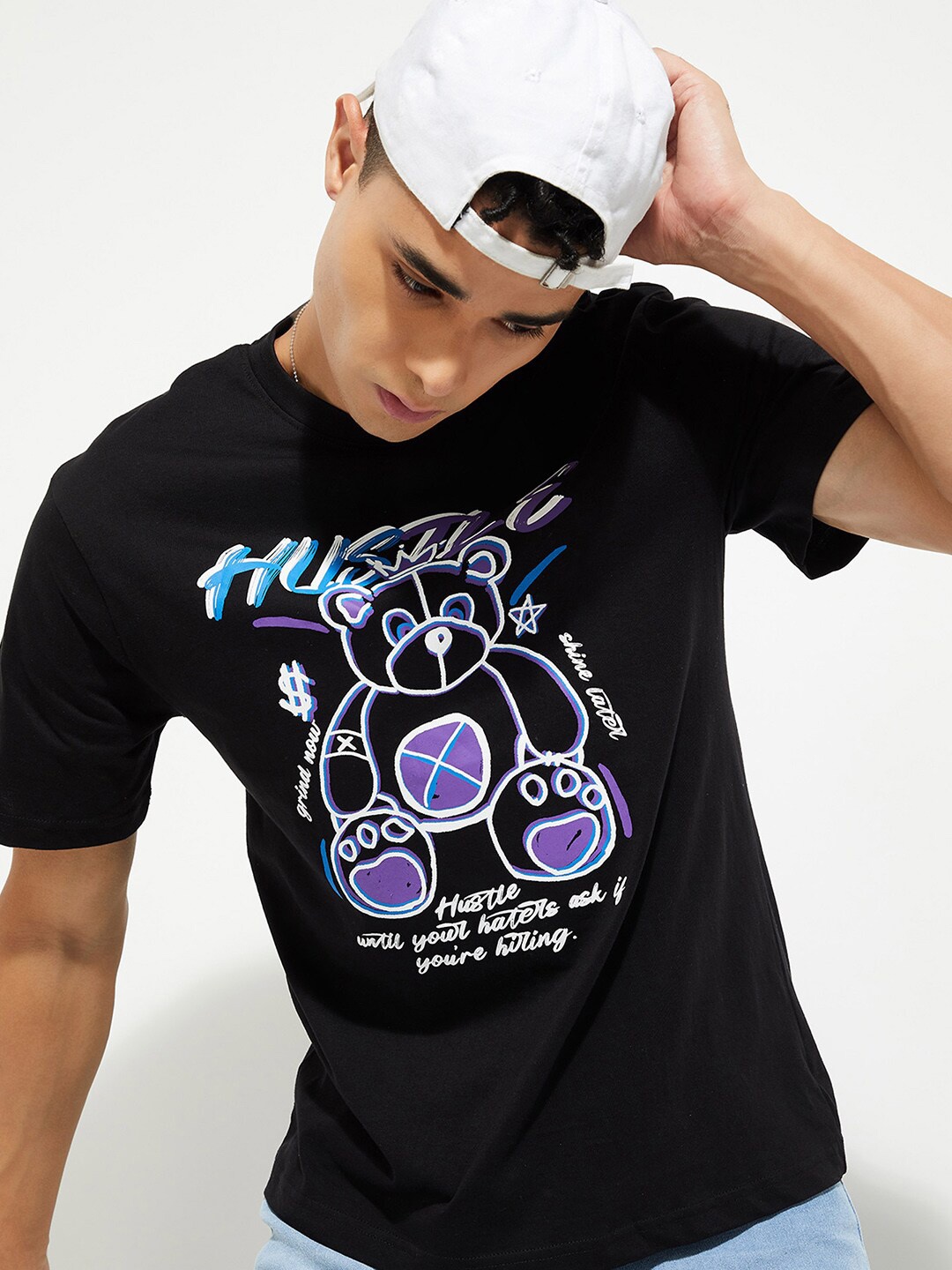 max URB_N Men Regular Fit Graphic T-shirt, Black