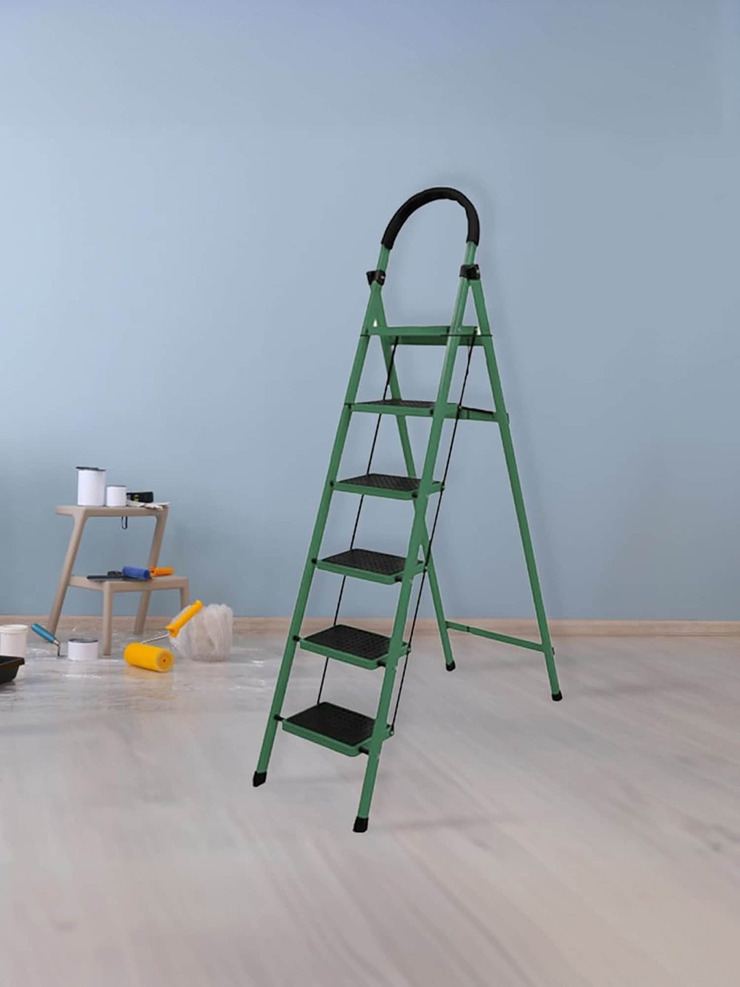

Cheston Green & Black Stainless Steel 6-Steps Foldable Step Ladder
