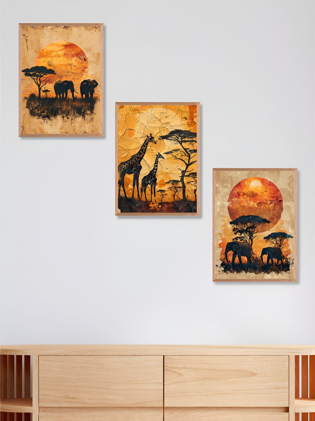 

Aura Beige & Orange 3 Pieces Painting Wall Arts