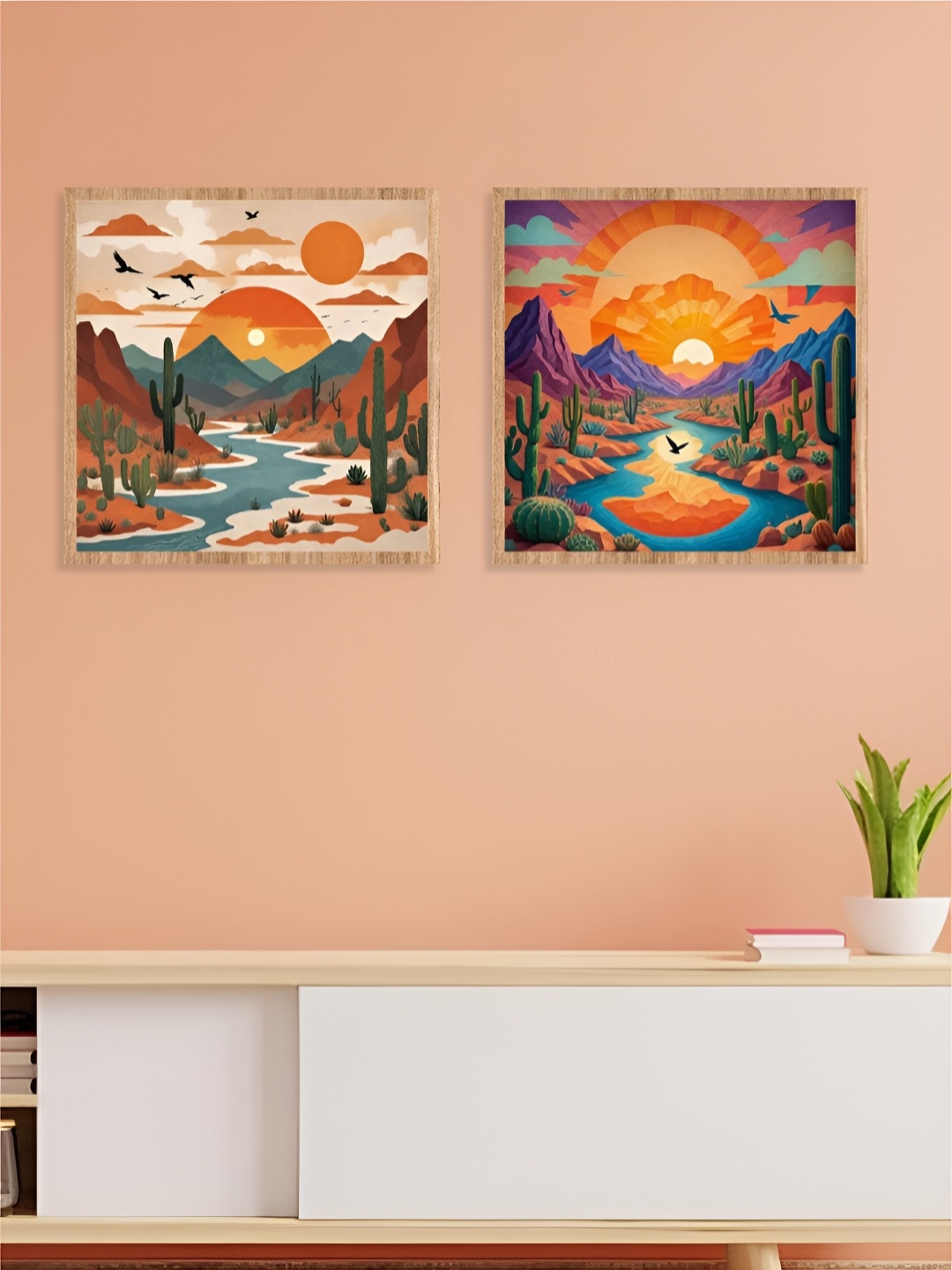 

Aura Orange & Blue 2 Piece Floral and Botanical Wall Paintings