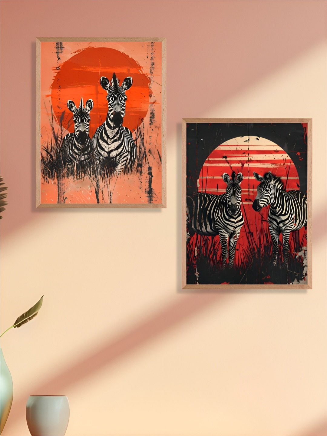 

Aura Black & Orange 2 Piece Synthetic Wood Birds and Animals Wall Paintings