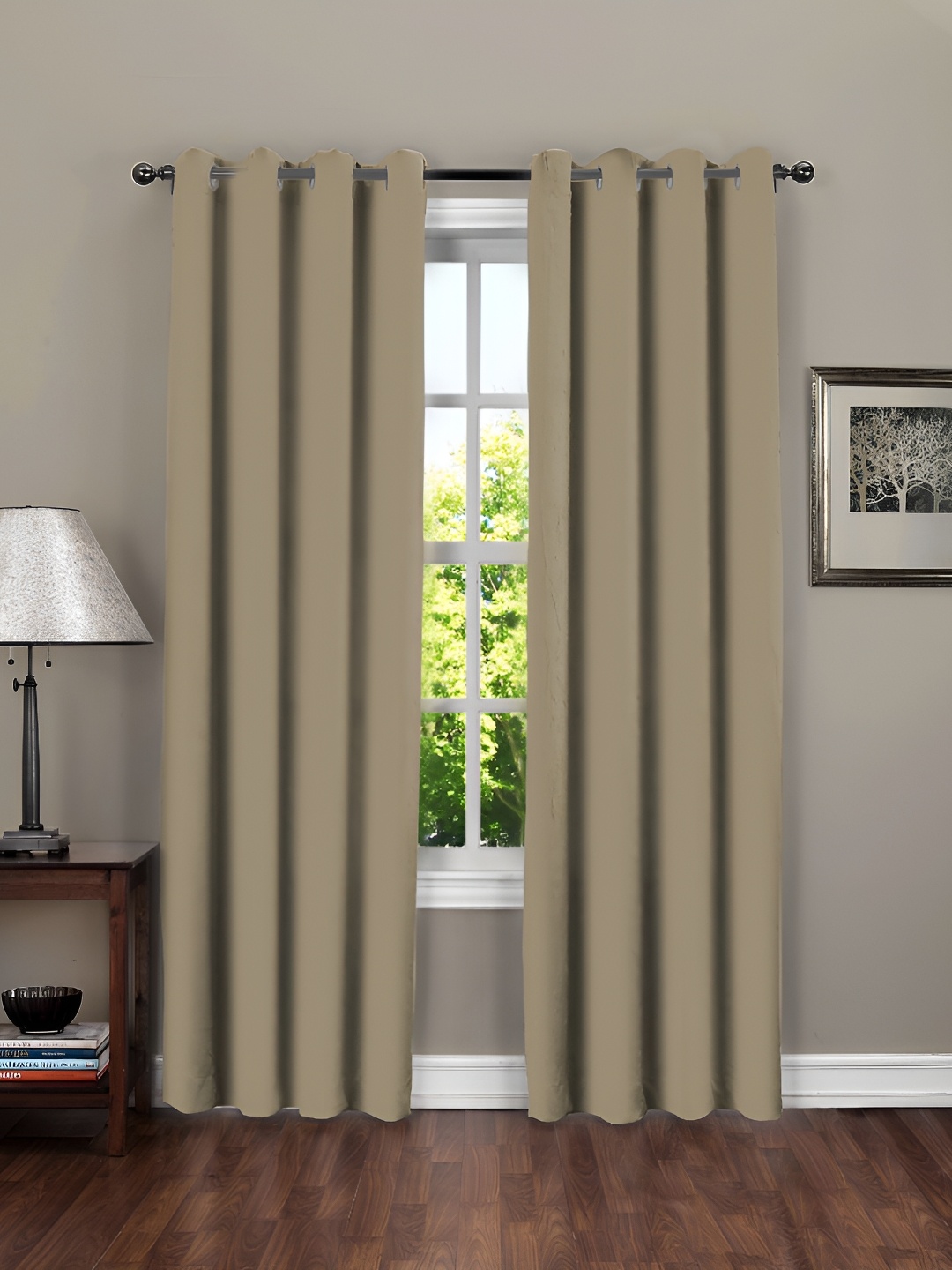 

RRC Beige 2 Pieces Black Out Long Door Curtain