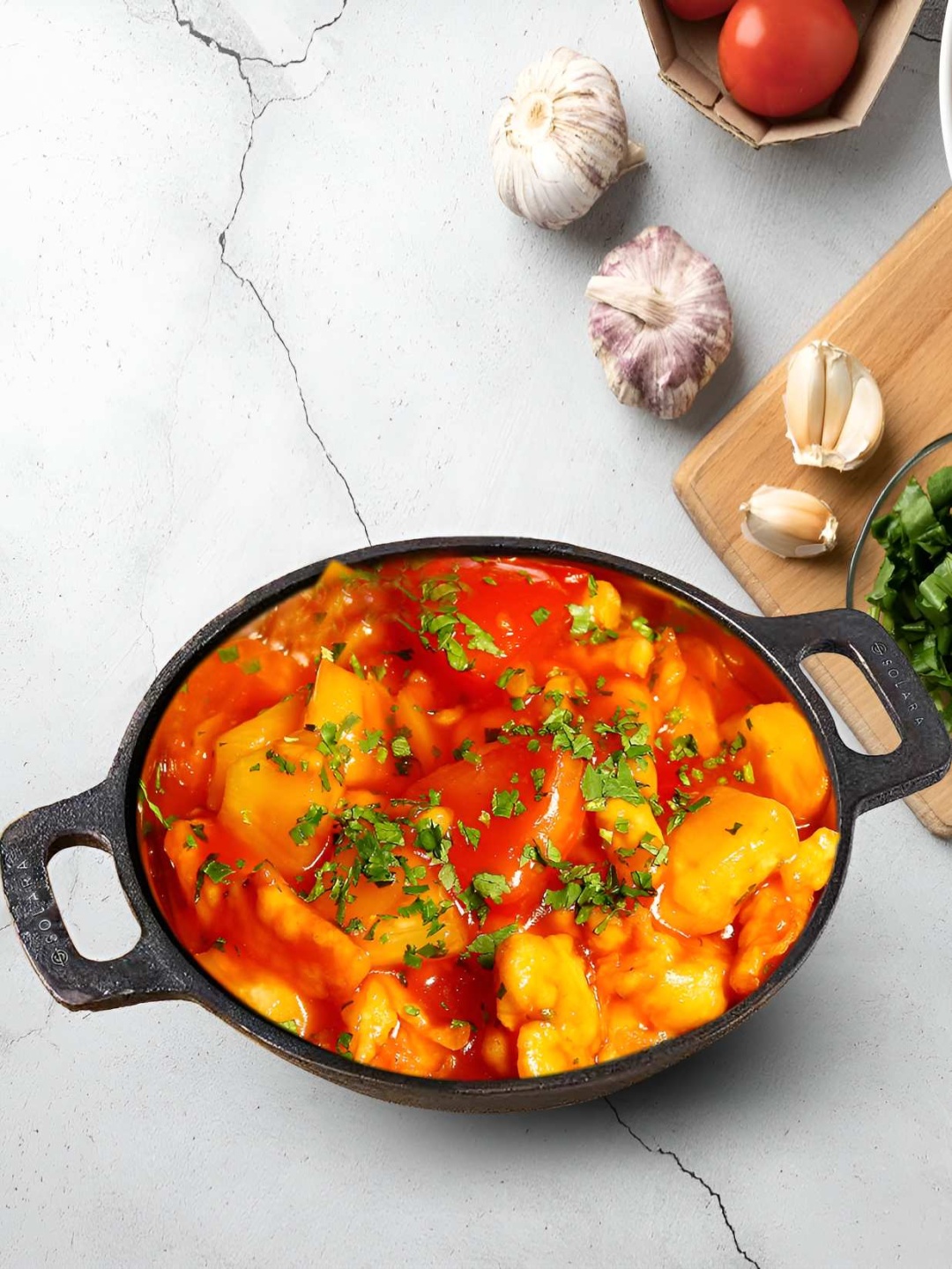 

Solara Pre Seasoned Cast Iron Kadhai, Black