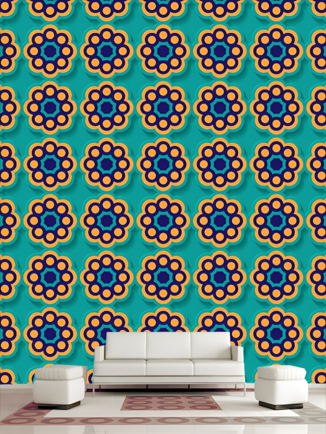 

KSHIRSA Green & Blue Printed Self-Adhesive 3D Wallpaper