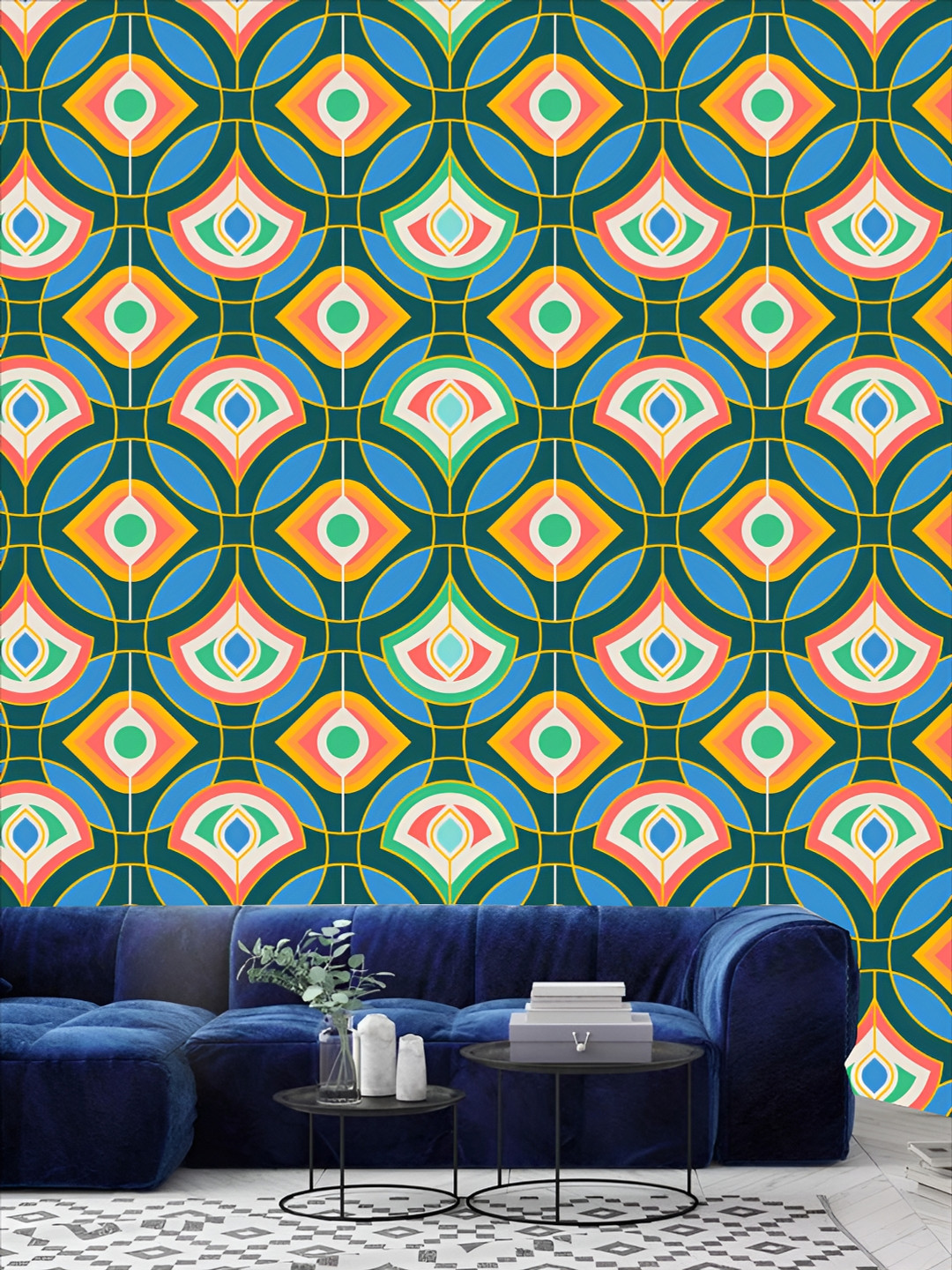 

KSHIRSA Green & Yellow Printed Self-Adhesive 3D Wallpaper