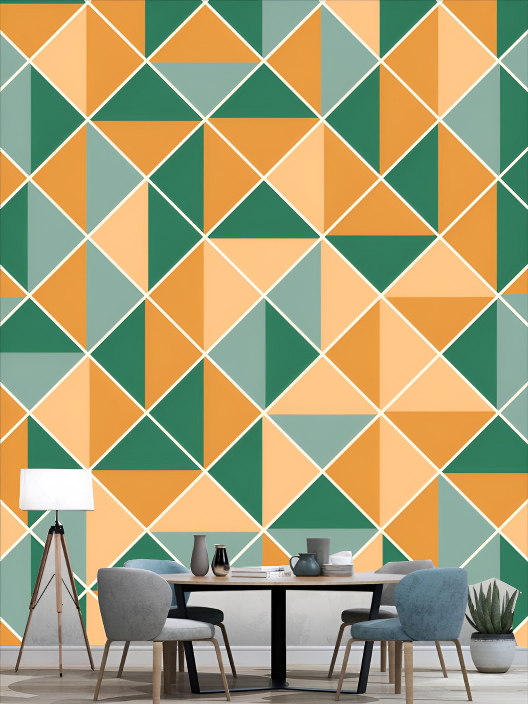 

KSHIRSA Green & Mustard Hd-Printed Wall Sticker