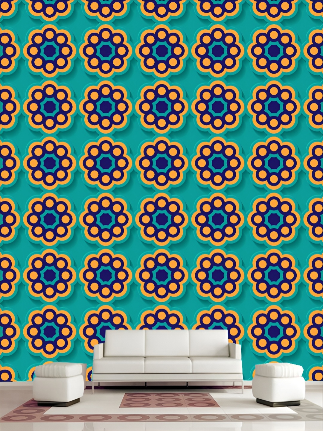 

KSHIRSA Green & Mustard Floral-Printed Wall Sticker