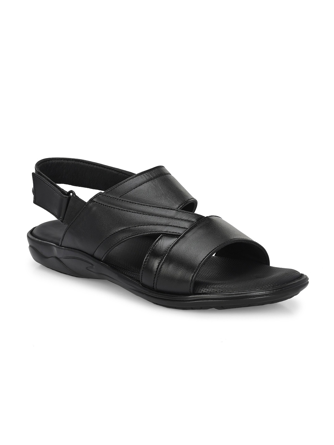 

Azzaro Black Men Leather Comfort Sandals