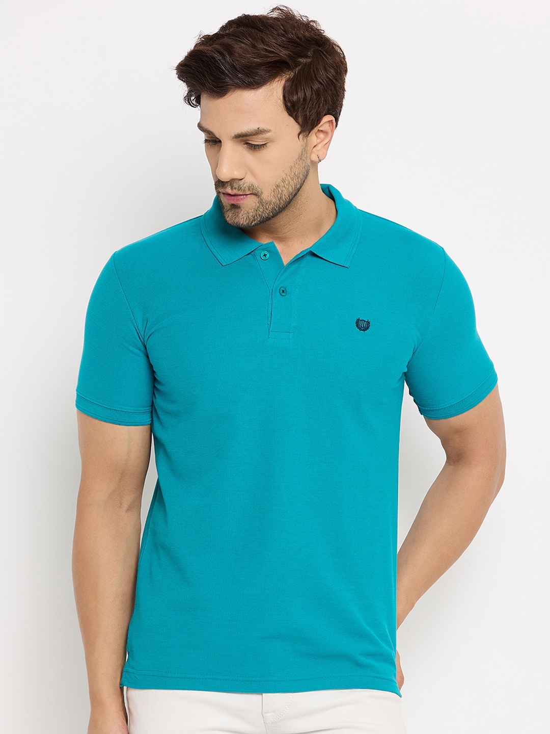

Duke Men Solid Polo Collar Slim Fit T-shirt, Blue